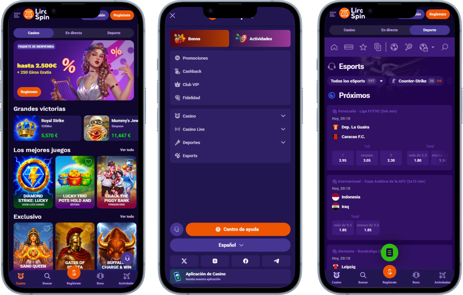 LiraSpin Casino en tu móvil